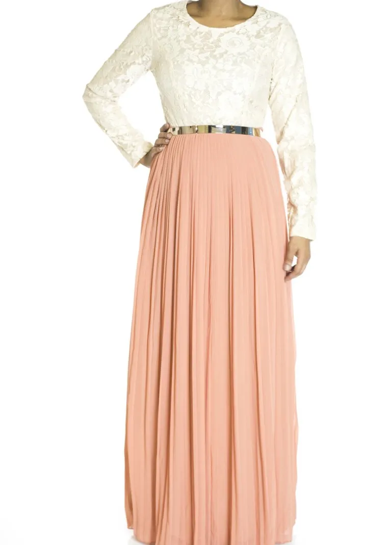 Salmon Vintage pleated dress