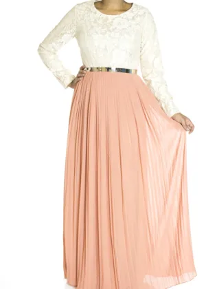 Salmon Vintage pleated dress