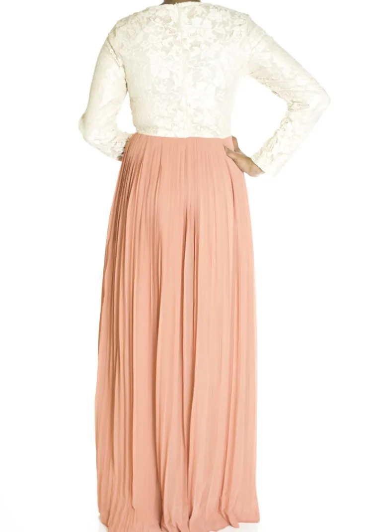 Salmon Vintage pleated dress