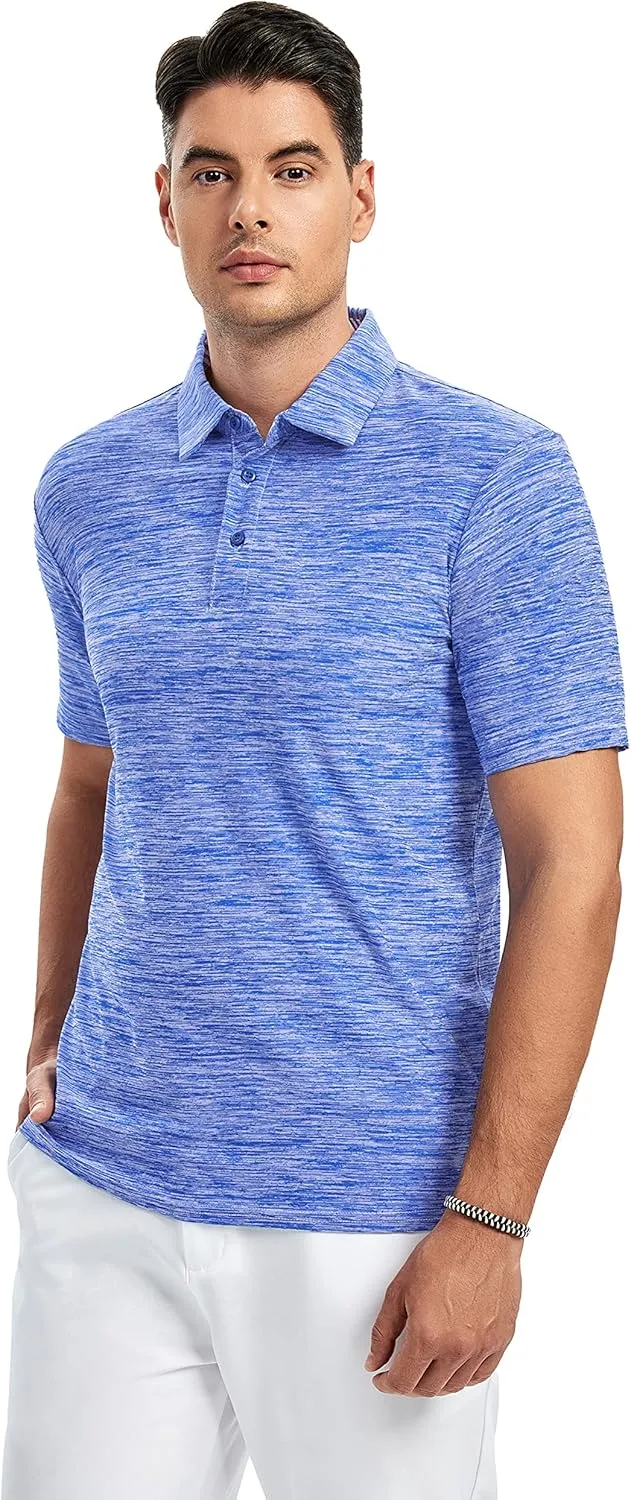 SAMERM Golf Shirts for Men Dry Fit Short Sleeve Mens Golf Shirt Performance Moisture Wicking Polo Shirts for Men