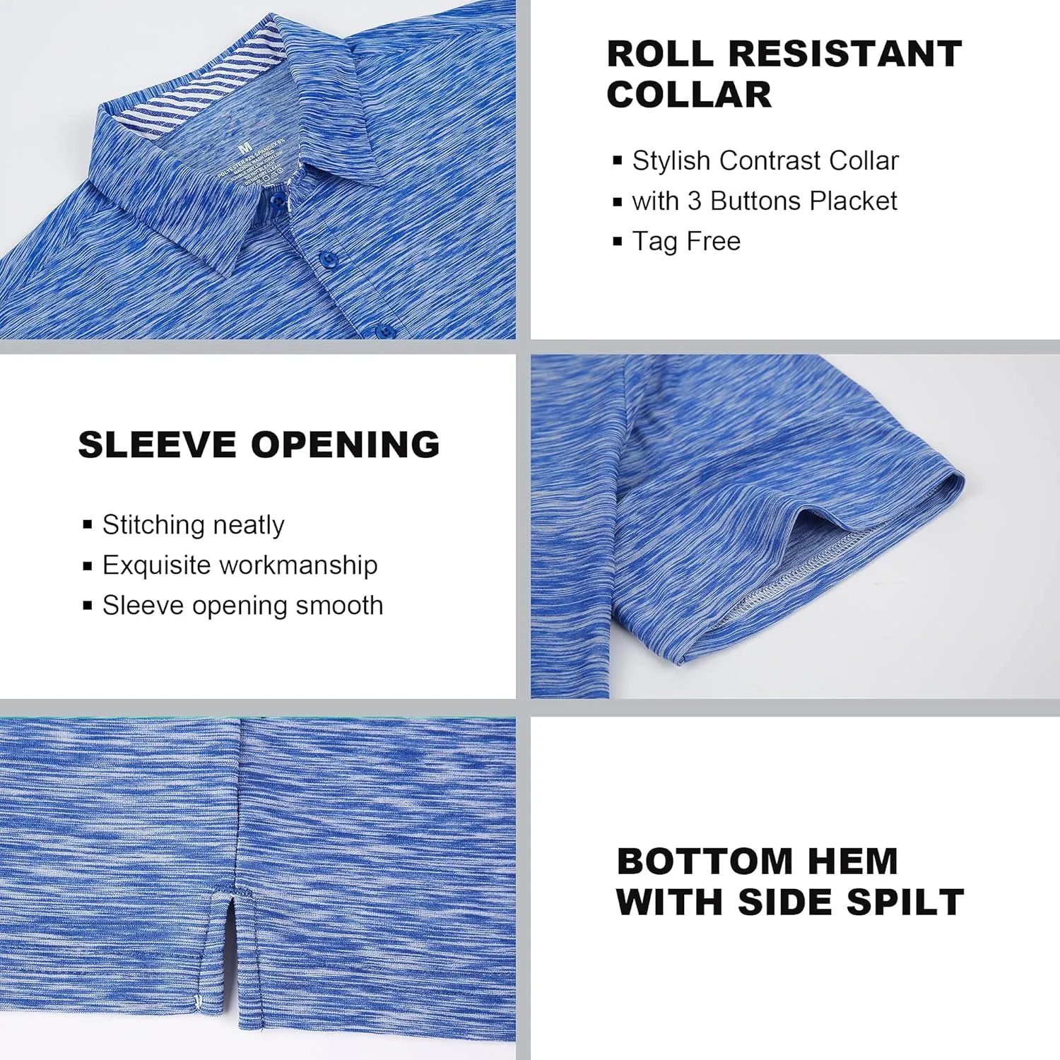 SAMERM Golf Shirts for Men Dry Fit Short Sleeve Mens Golf Shirt Performance Moisture Wicking Polo Shirts for Men