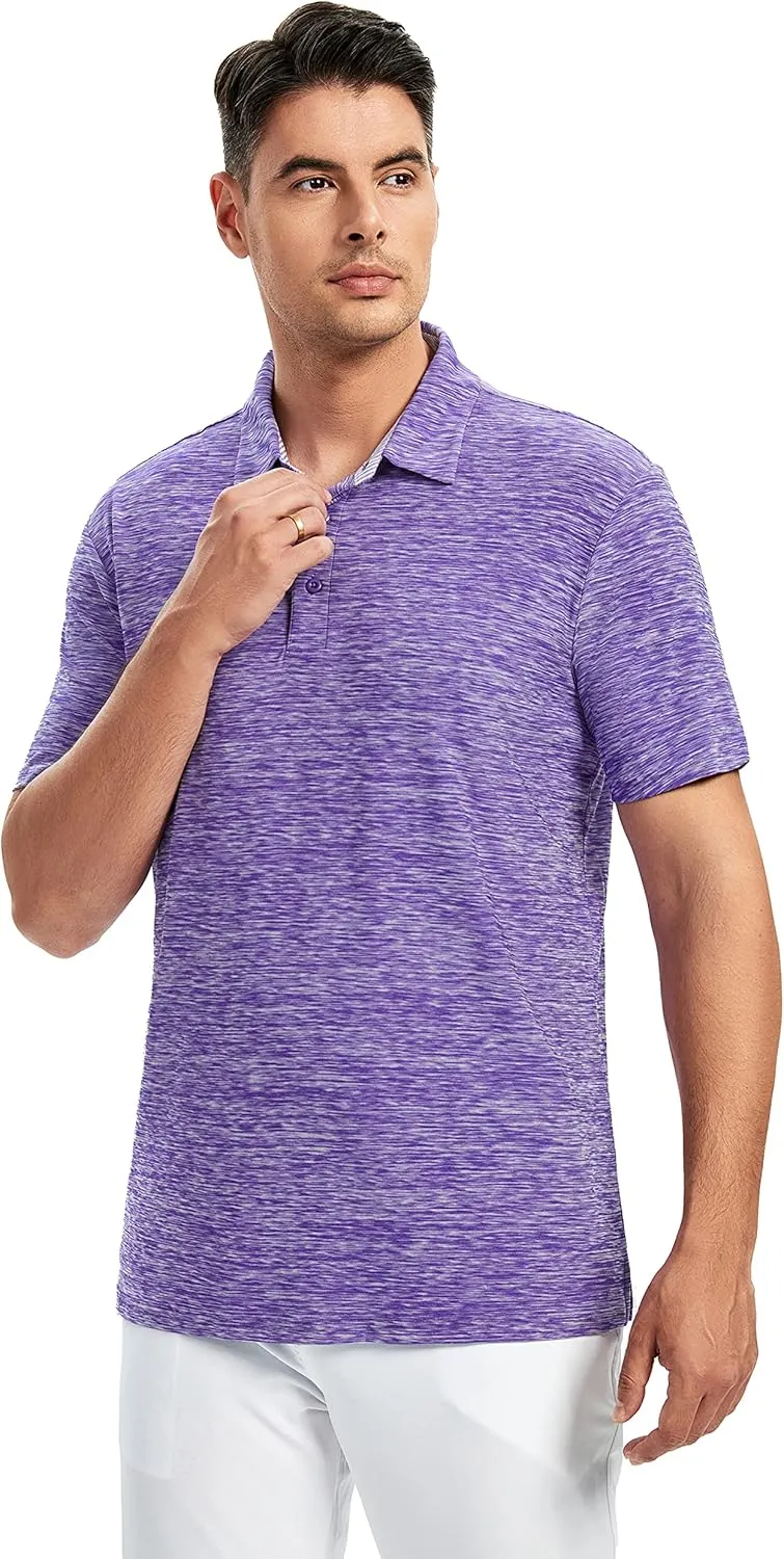 SAMERM Golf Shirts for Men Dry Fit Short Sleeve Mens Golf Shirt Performance Moisture Wicking Polo Shirts for Men