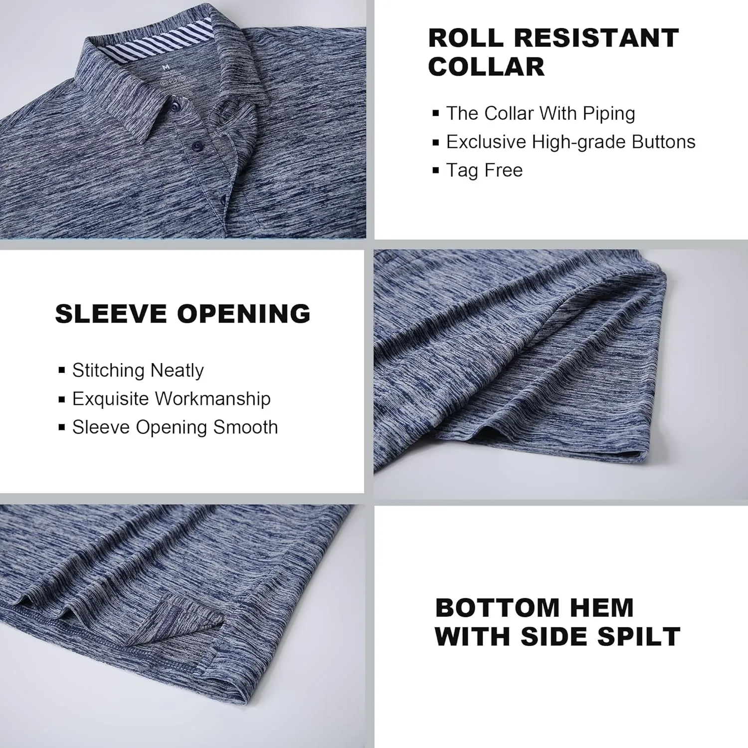 SAMERM Golf Shirts for Men Dry Fit Short Sleeve Mens Golf Shirt Performance Moisture Wicking Polo Shirts for Men
