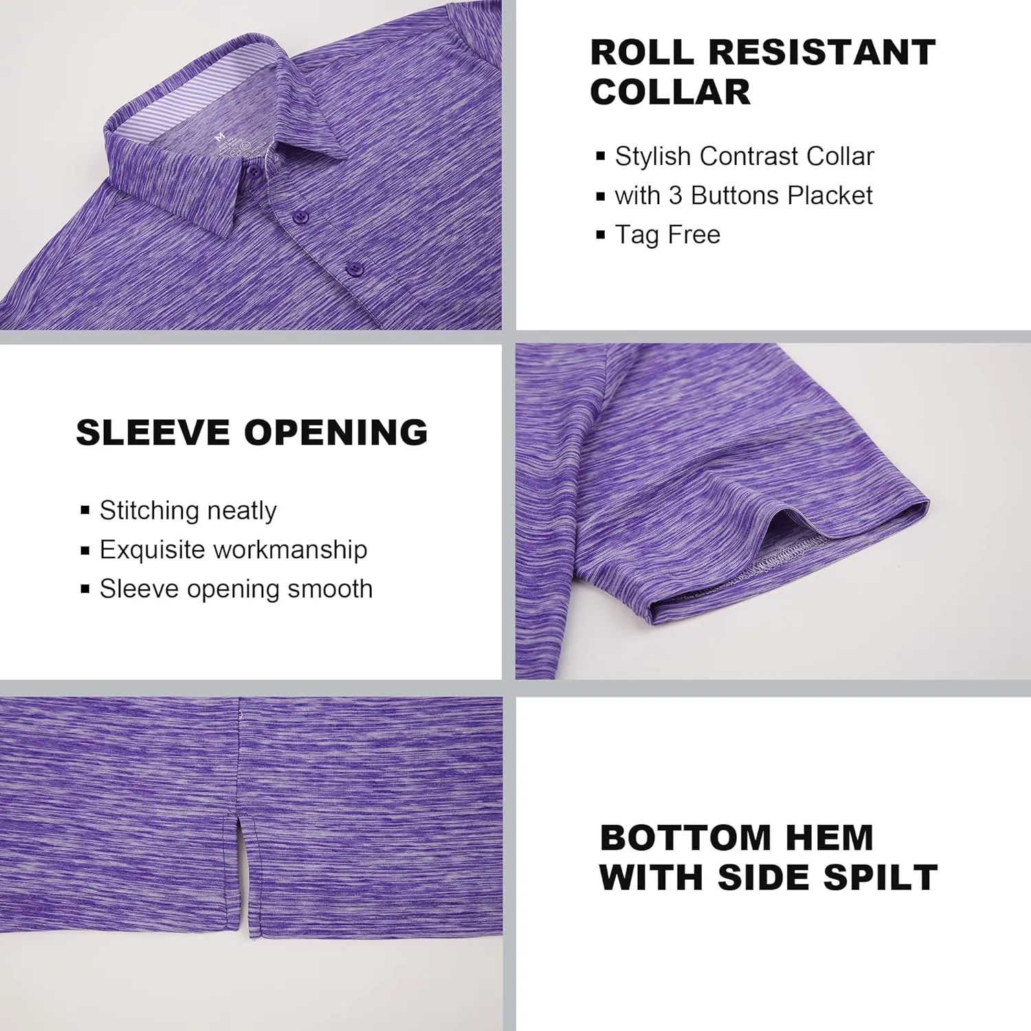 SAMERM Golf Shirts for Men Dry Fit Short Sleeve Mens Golf Shirt Performance Moisture Wicking Polo Shirts for Men