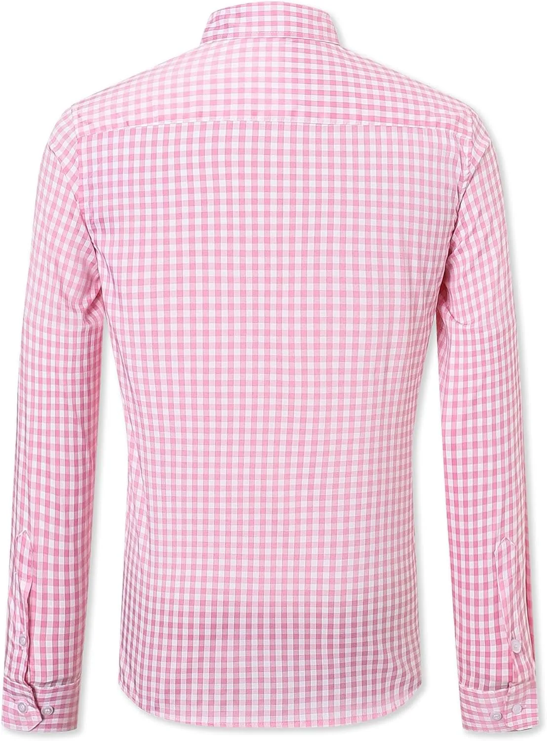 SANGTREE Men Plaid Casual Slim Fit Long Sleeve Button Down Dress Shirts, S - 3XL