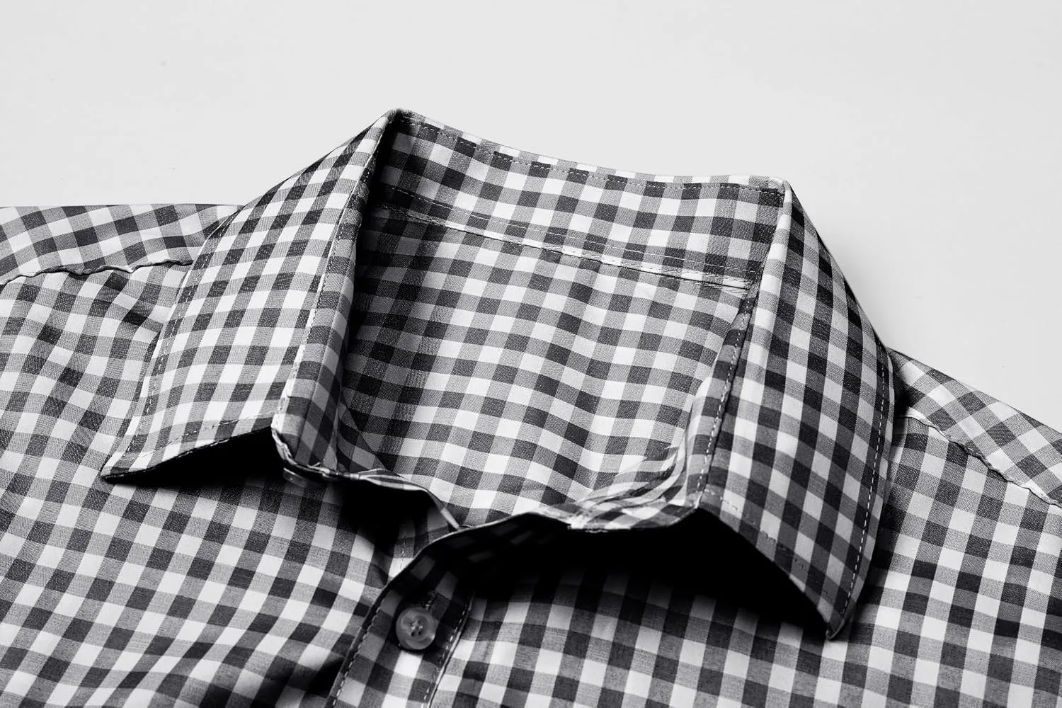 SANGTREE Men Plaid Casual Slim Fit Long Sleeve Button Down Dress Shirts, S - 3XL