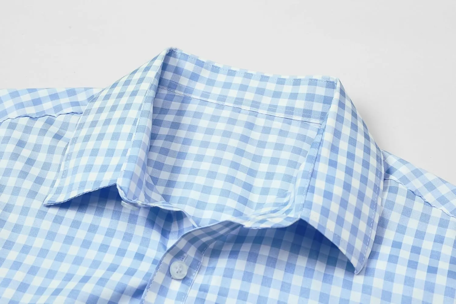 SANGTREE Men Plaid Casual Slim Fit Long Sleeve Button Down Dress Shirts, S - 3XL