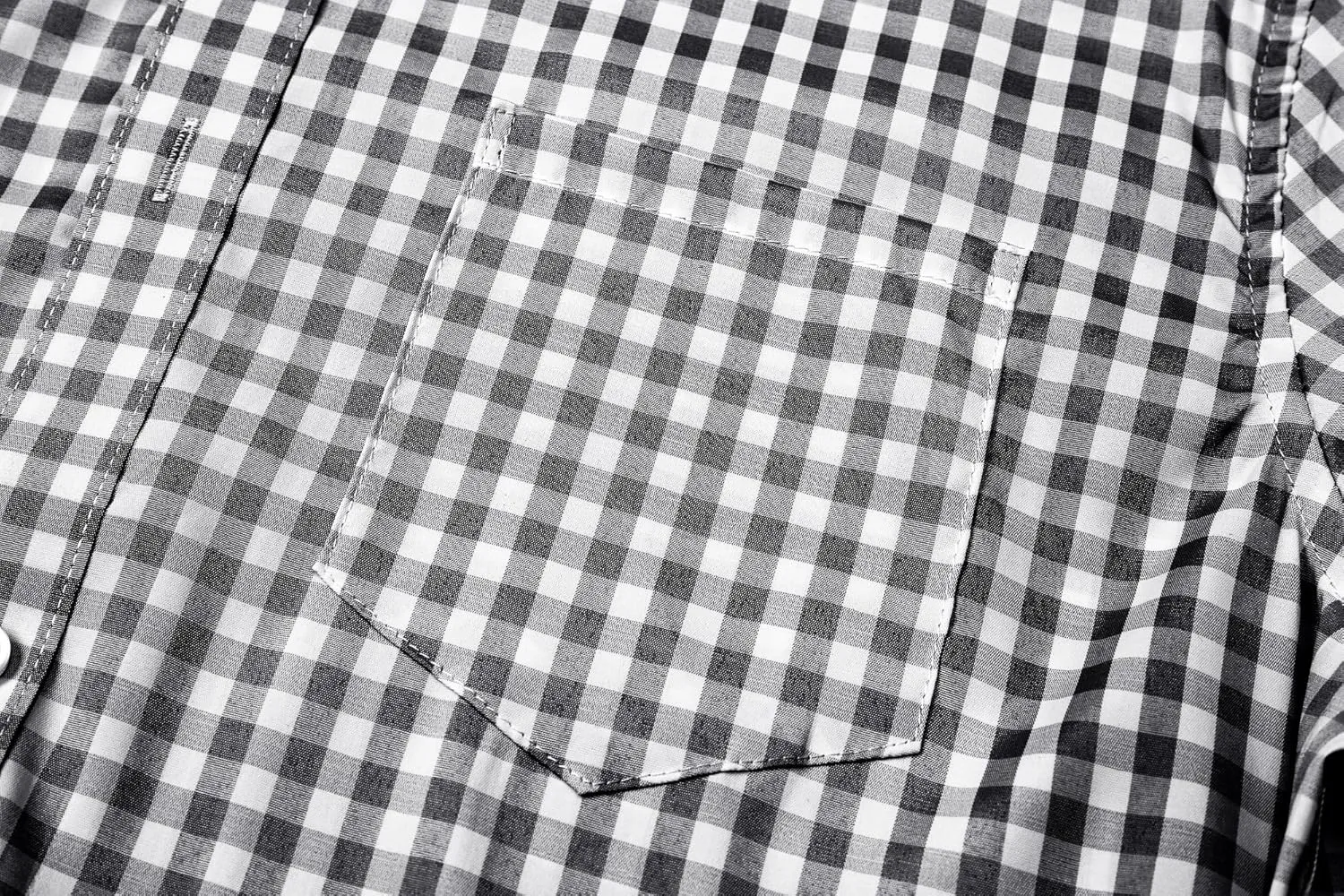SANGTREE Men Plaid Casual Slim Fit Long Sleeve Button Down Dress Shirts, S - 3XL