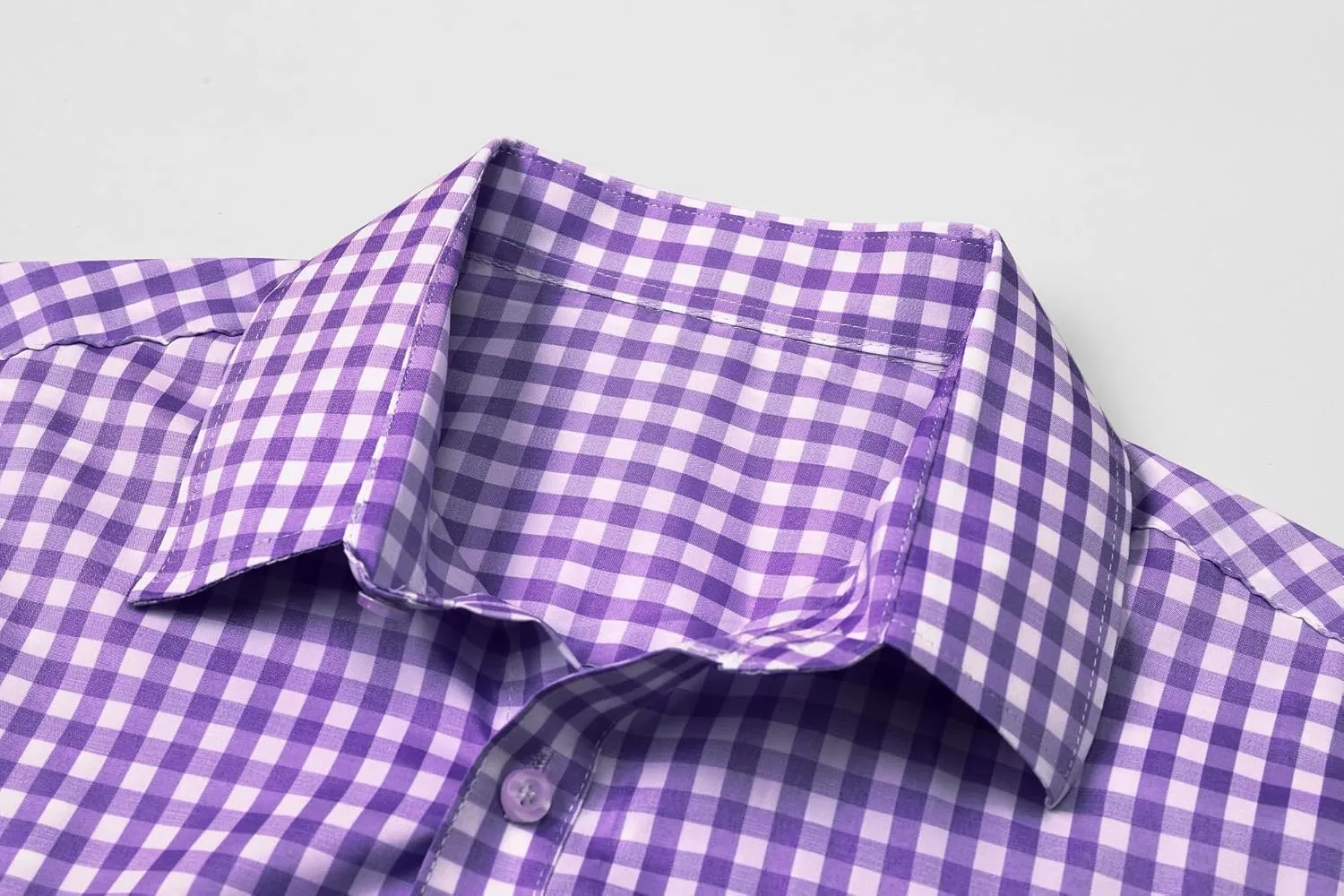 SANGTREE Men Plaid Casual Slim Fit Long Sleeve Button Down Dress Shirts, S - 3XL