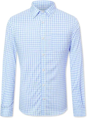 SANGTREE Men Plaid Casual Slim Fit Long Sleeve Button Down Dress Shirts, S - 3XL