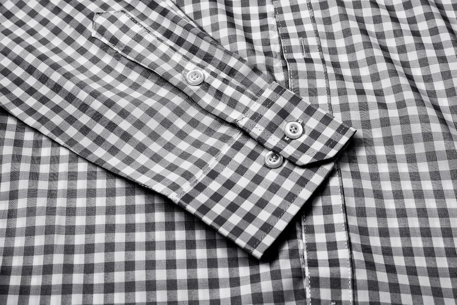 SANGTREE Men Plaid Casual Slim Fit Long Sleeve Button Down Dress Shirts, S - 3XL