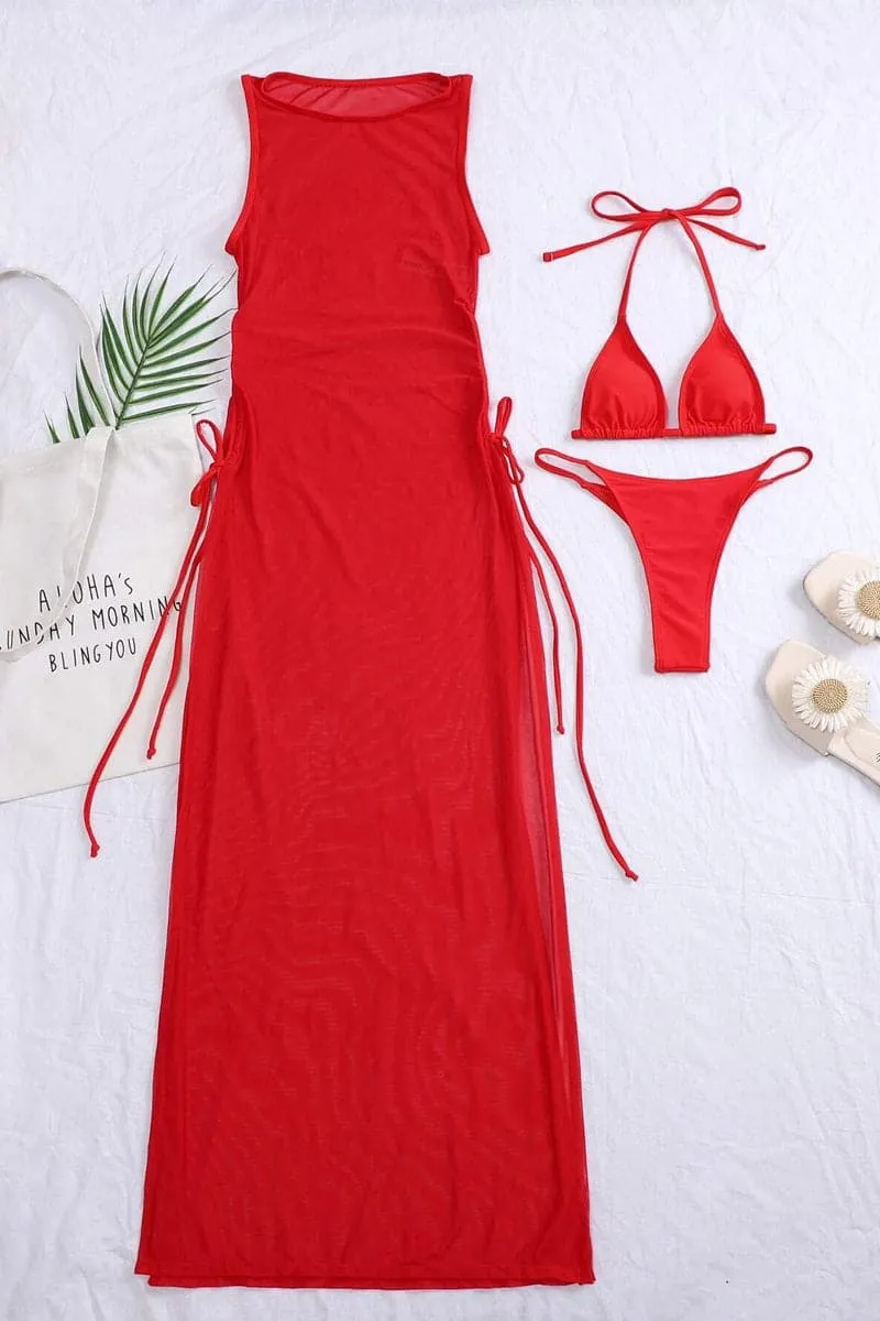 SB800 Bikini and Sheer Beach Dress Set