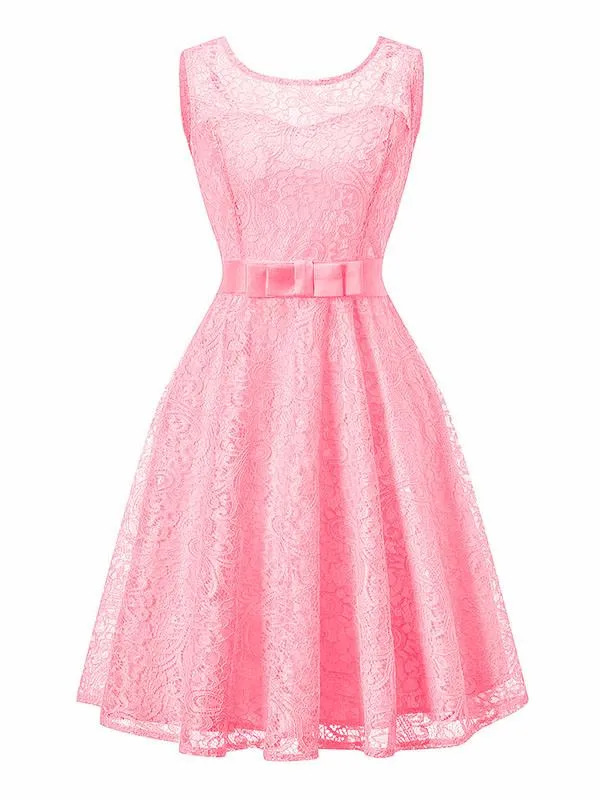 Semisheer Lace A Line Vintage Dress