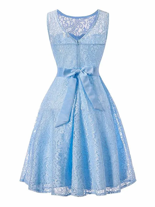 Semisheer Lace A Line Vintage Dress