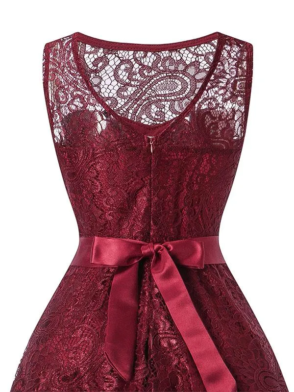 Semisheer Lace A Line Vintage Dress