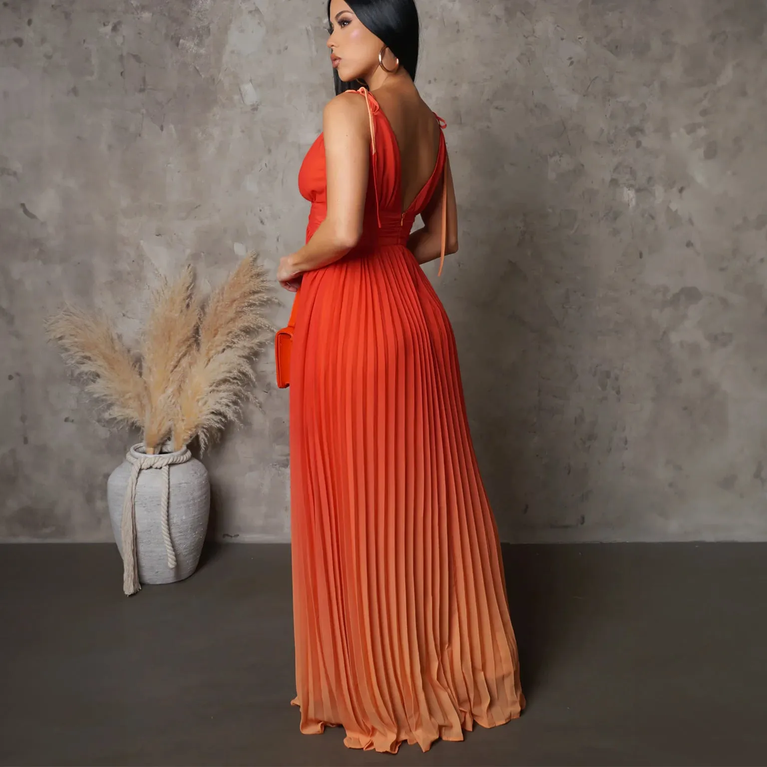 Sensually Strapped Ombre Maxi Dress
