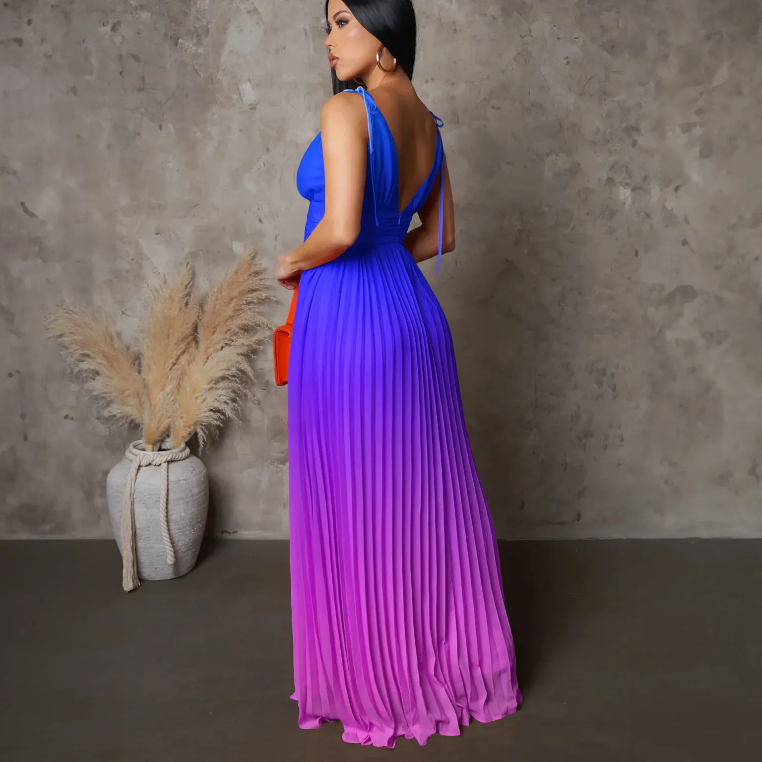 Sensually Strapped Ombre Maxi Dress