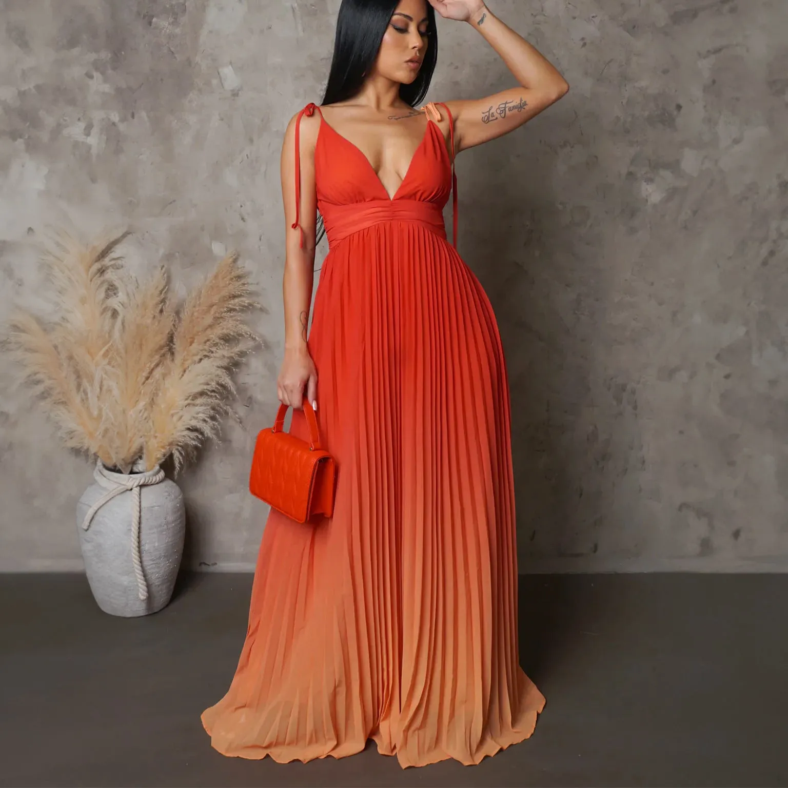 Sensually Strapped Ombre Maxi Dress