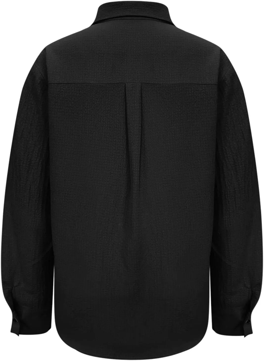Shirts for Women Long Sleeve Button Down Top Pocket Collared Tunic Solid Loose Casual Daily Womens Fashion Blouses