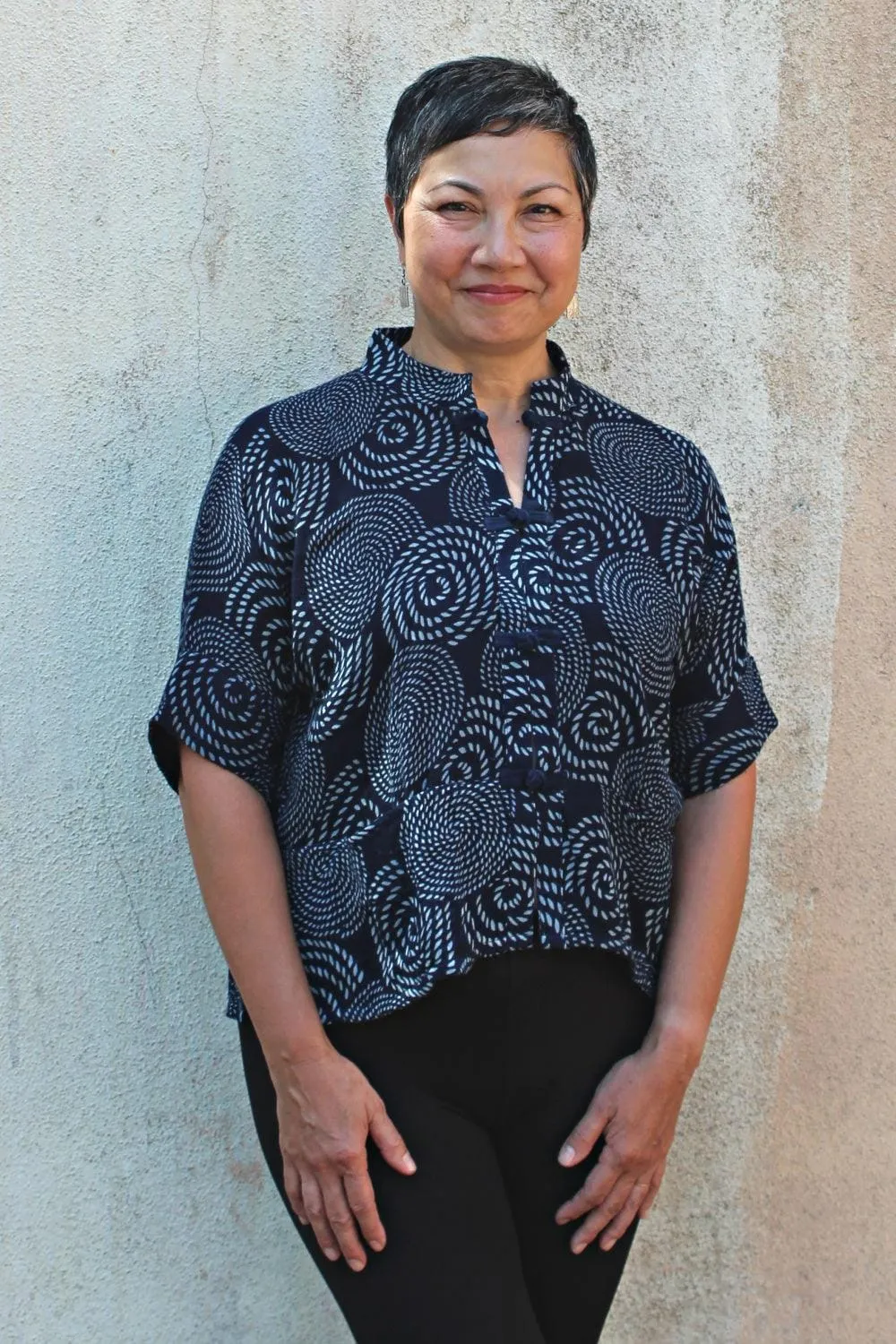 Short Sleeve Indigo Top