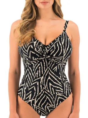 Silhouette Island Twist Front Swimsuit - Monochrome