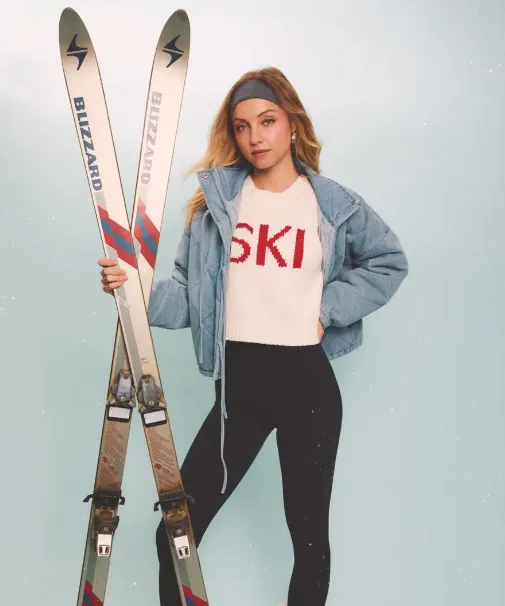 Ski Sweater Top - Cream/Red - FINAL SALE