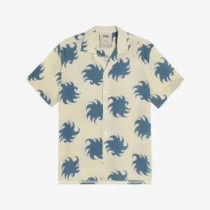 Sky Ember Viscose Vacation Shirt - Beige/Blue