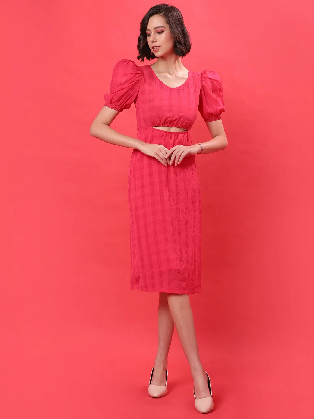 Solid Dress With Cutout Detail