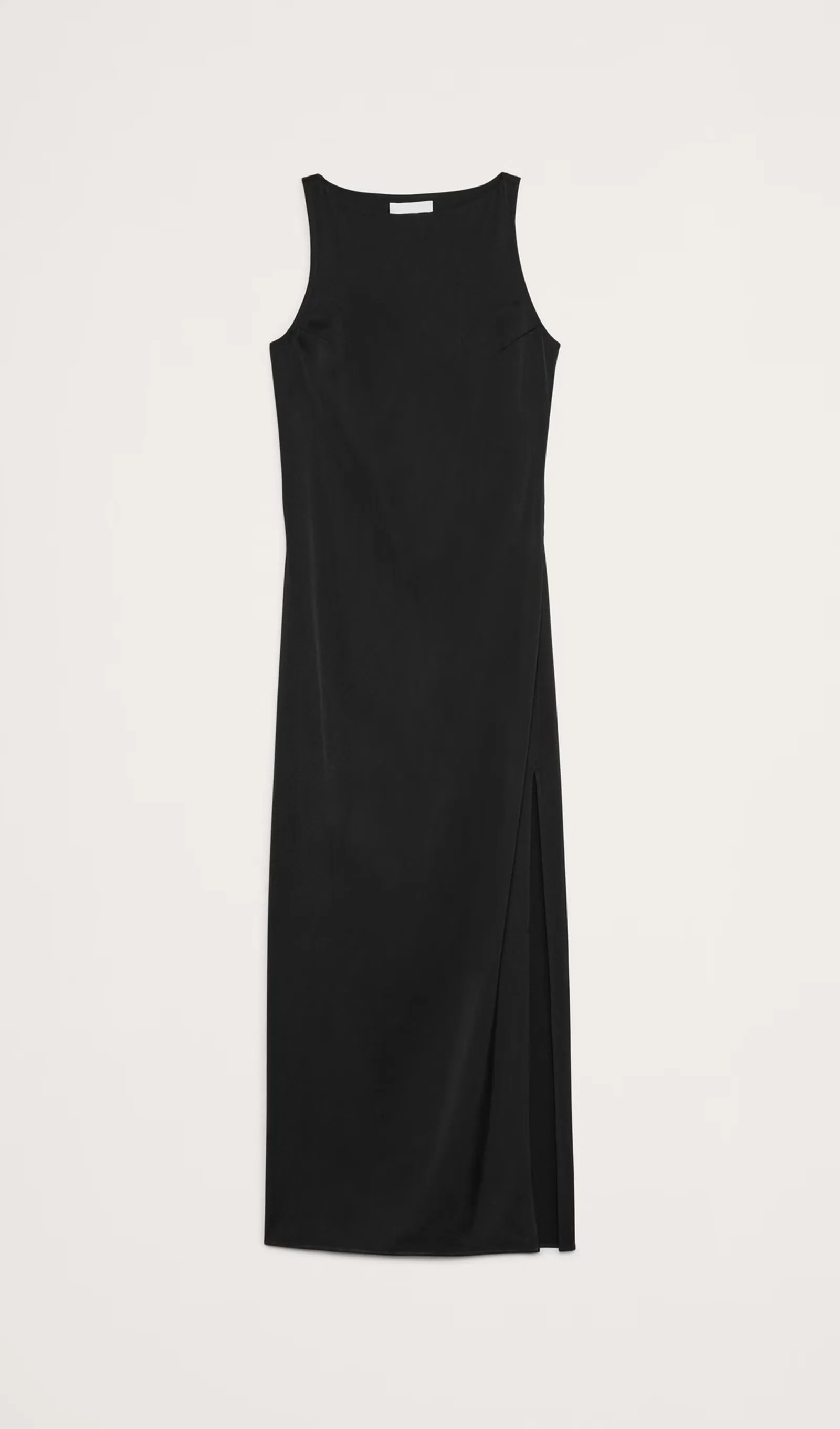 Solid Satin Column Maxi Dress