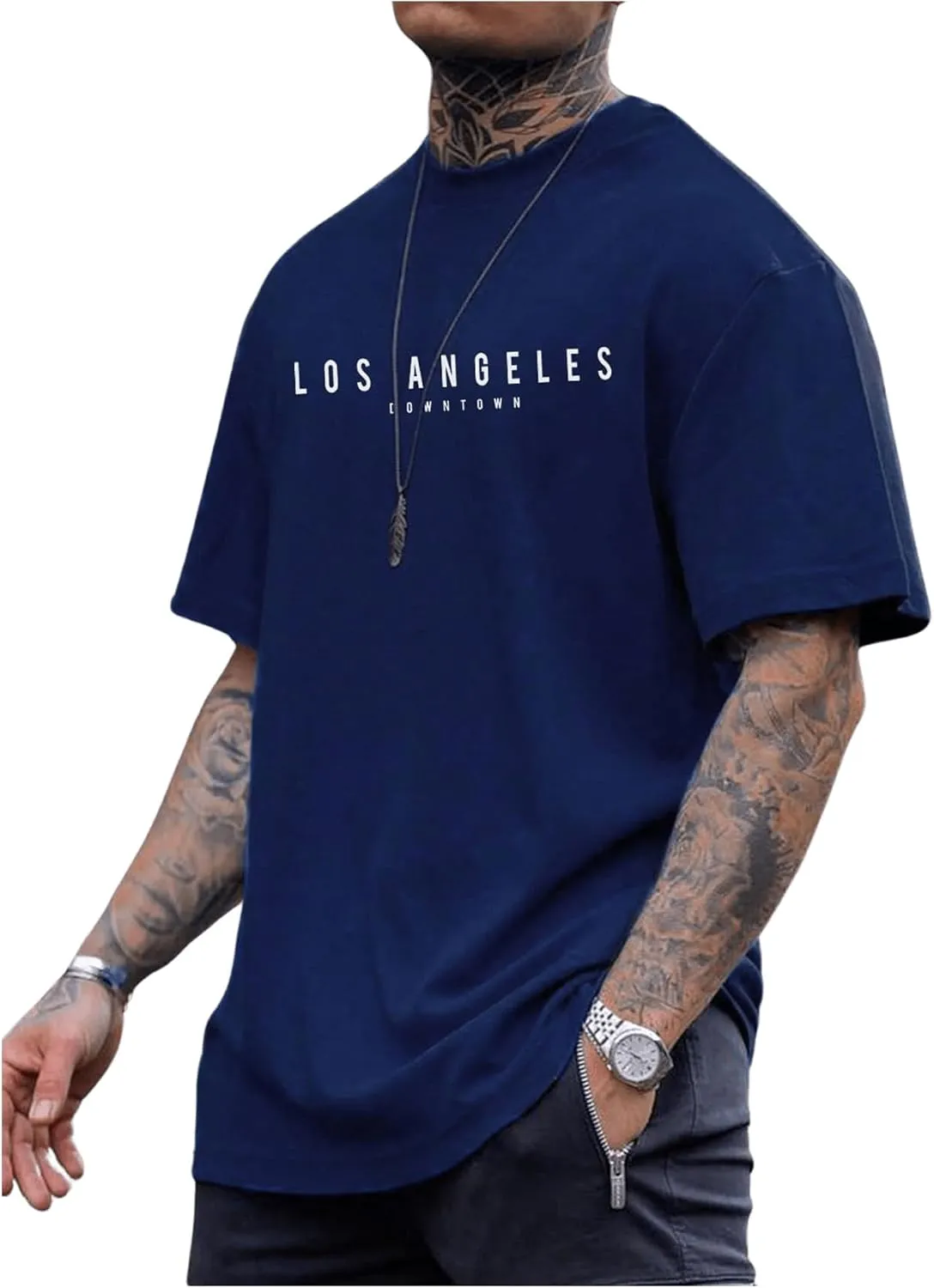 SOLY HUX Men's Letter Graphic Tees T Shirts Round Neck Short Sleeve Summer Tops
