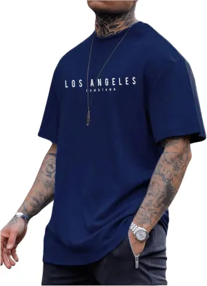 SOLY HUX Men's Letter Graphic Tees T Shirts Round Neck Short Sleeve Summer Tops