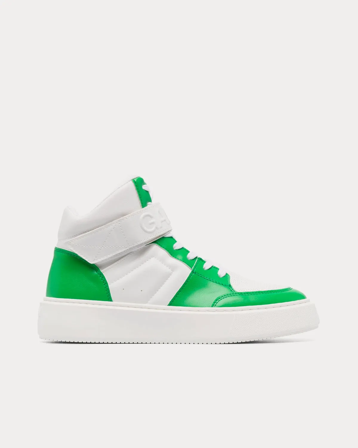 Sporty Cupsole Green / White High Top Sneakers