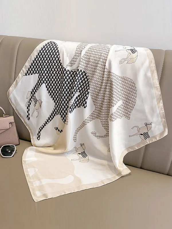 Square Animal Printed Houndstooth Scarfs&Hats