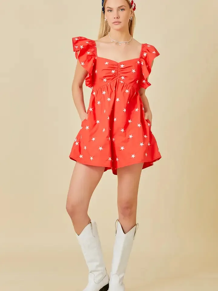 Star Ruffle Romper