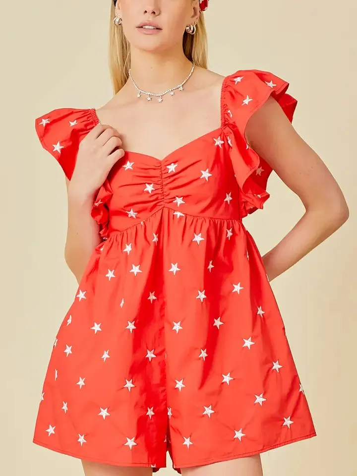 Star Ruffle Romper