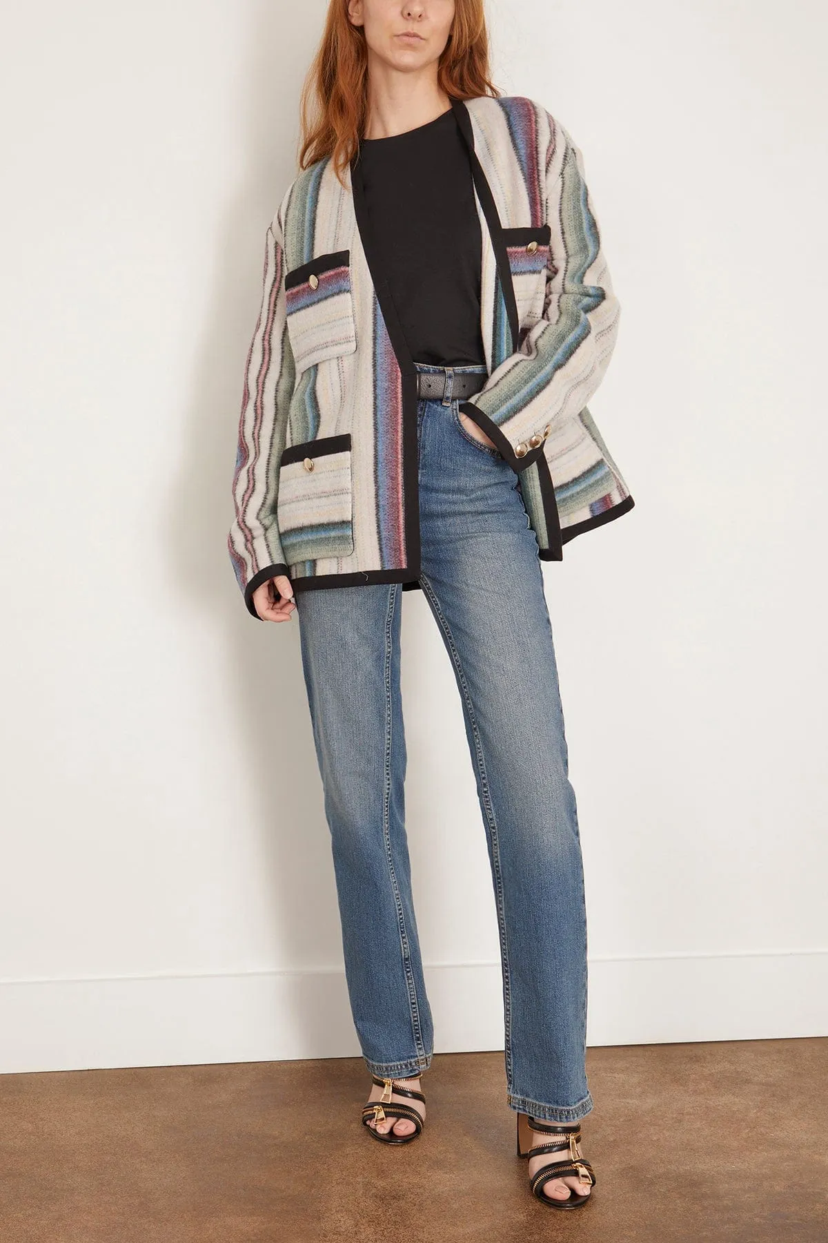 Striped Comfort Jacket in Multicolor Stripe