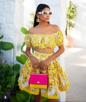 Summer Elegance Set - Crop Top & Flowing Skirt