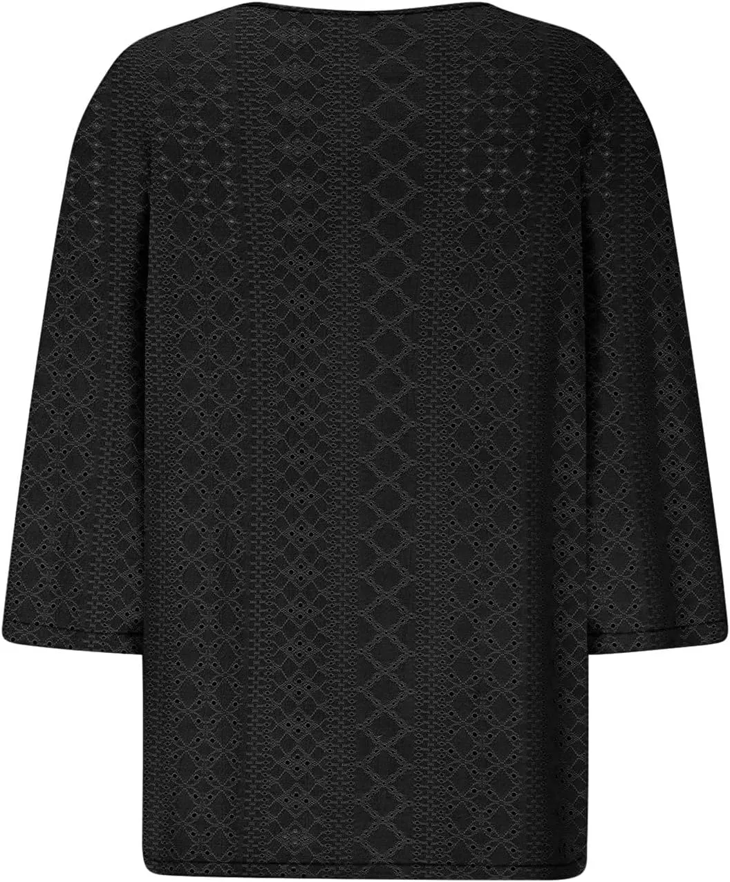 Summer Tops for Women 2025 Trendy 3/4 Sleeve v Neck Eyelet Shirts Dressy Casual Holiday Vacation Tunic Blouses