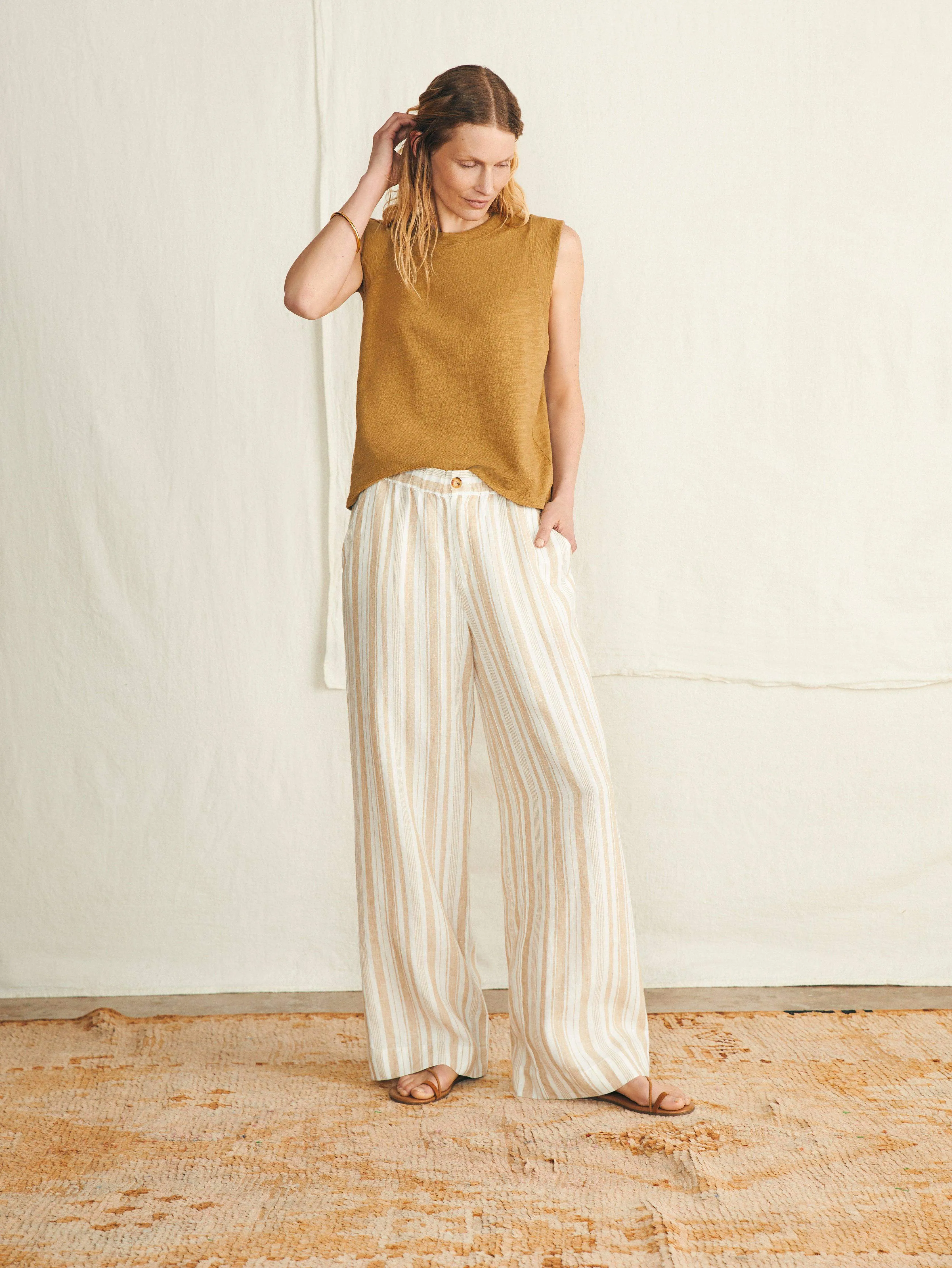 Sunwashed Slub Muscle Tank - Antique Bronze