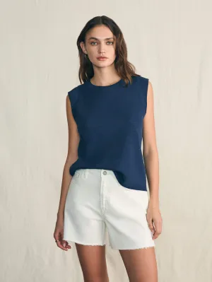 Sunwashed Slub Muscle Tank - Navy Blazer