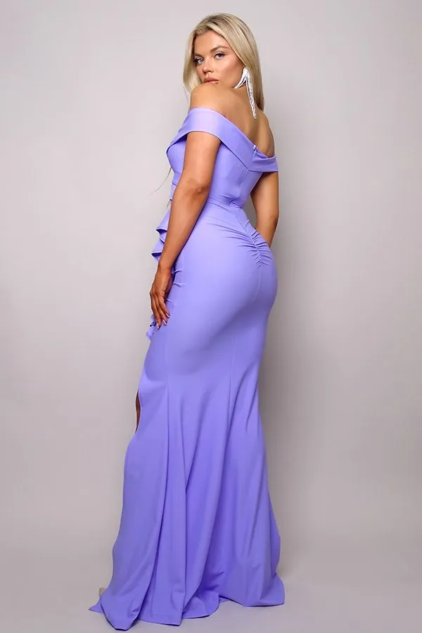 Sweet Promises Off Shoulder Ruffle Maxi Dress