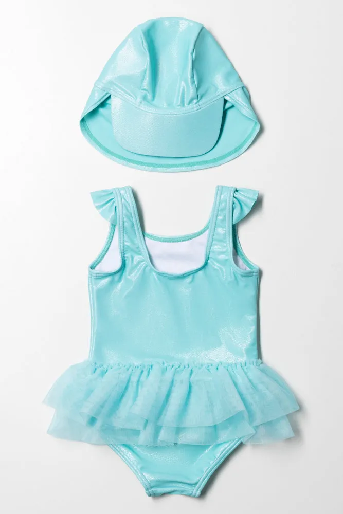 Swimsuit With Hat Teal