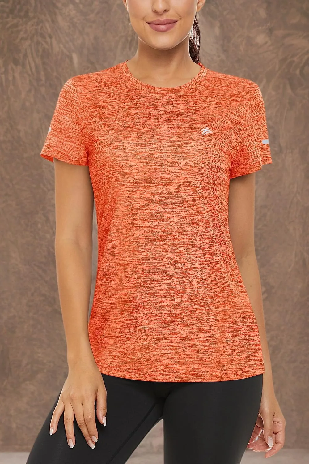 TACVASEN Women's Athletic T Shirts Short Sleeve Quick Dry Hiking Shirts Crew Neck Running Workout Tops Fitness