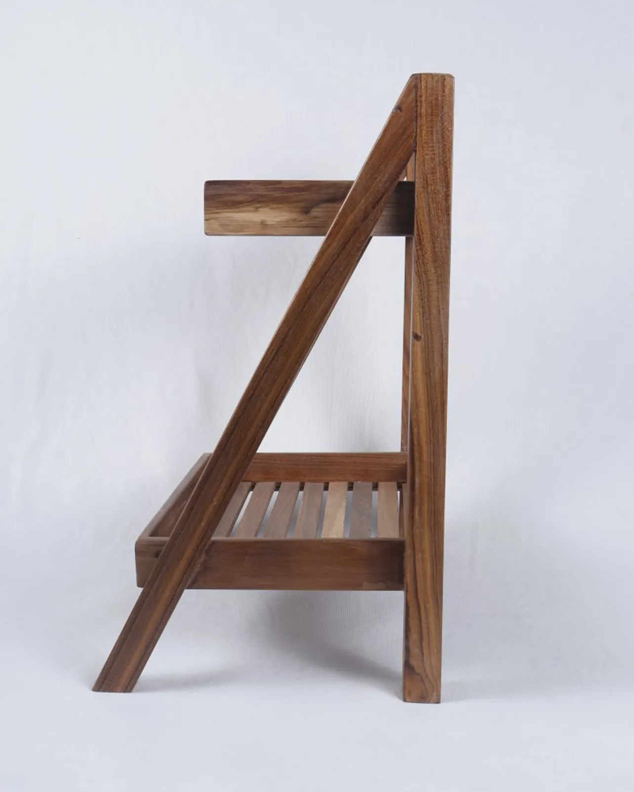 Teak Wood Two Shelf Multi-Purpose Rack