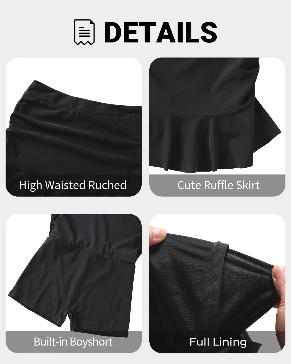 Tempt Me Women High Waisted Swim Skirts - Ruched Ruffle Bathing Suit Skirt with Short Tummy Control Swimsuit Bottoms 2025