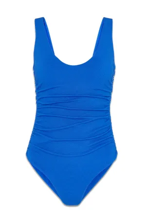 Textured Side Ruched Swimsuit