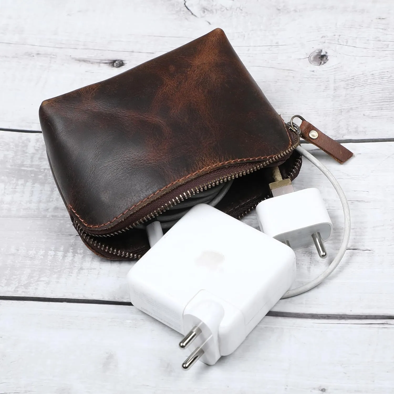 The Antiq Leather Cosmetic Bags Make Up Bags for Women - Handmade Makeup Case Small Makeup Bags Jewelry Coin Pouch, Toiletry Bag for Men, Travel Cosmetic Pouch For Purse