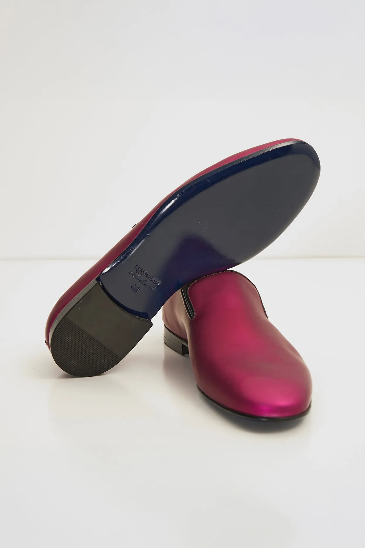 The Formal Leather Loafer - Metallic Fuchsia