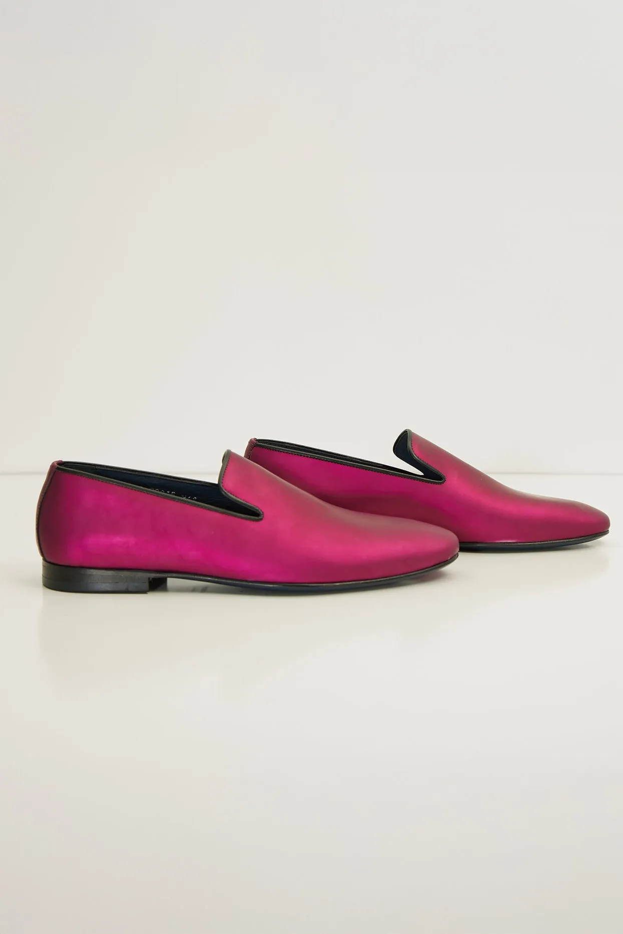 The Formal Leather Loafer - Metallic Fuchsia