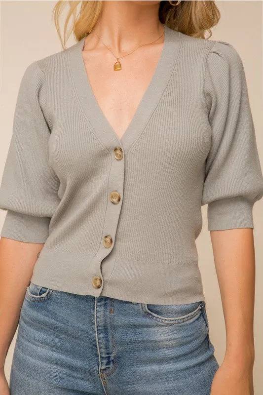 The Imogene Short Sleeve Button Down Cardigan